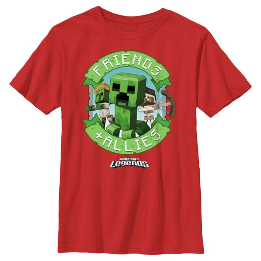 تي شيرت الأولاد من Minecraft Legends Friends and Allies Banner