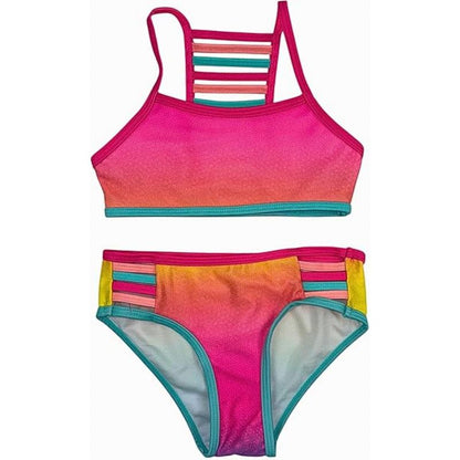 GO COCO Little Girls’ 2-Piece Strappy Detail Camikini Swimsuit Sets