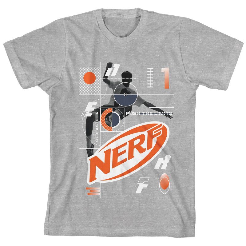 Nerf Athlete Silhouette Crew Neck Short Sleeve Athletic Heather Boy's T-shirt