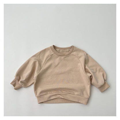 MyKids-Usa Baby Solid Color Long Sleeve Pullover Crewneck Hoodies