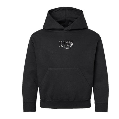 The Juniper Shop Embroidered Varsity Love Vibes Youth Graphic Hoodie