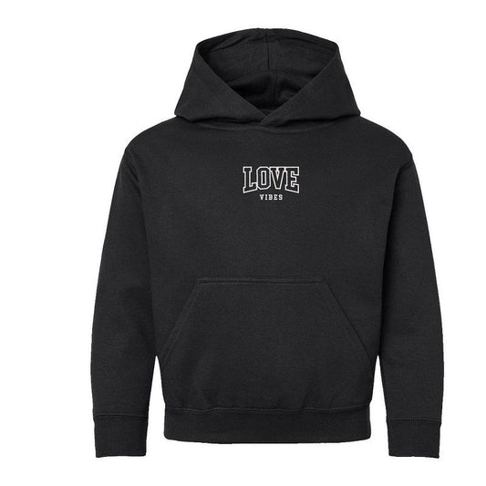 The Juniper Shop Embroidered Varsity Love Vibes Youth Graphic Hoodie