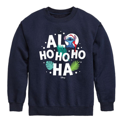 Boys' - Lilo and Stitch - Alo Ho Ho Ho Ha Graphic Long Sleeve Fleece Sweatshirt