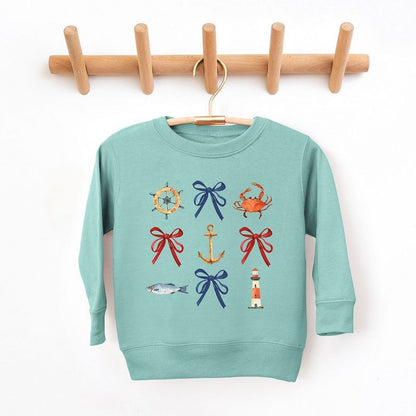 The Juniper Shop Coquette Nautical Collage Toddler Graphic Sweatshirt