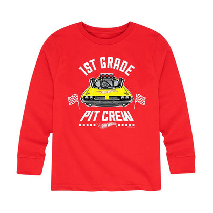 Boys' - Hot Wheels - Pit Crew 1st Grade Long Sleeve Graphic T-Shirt