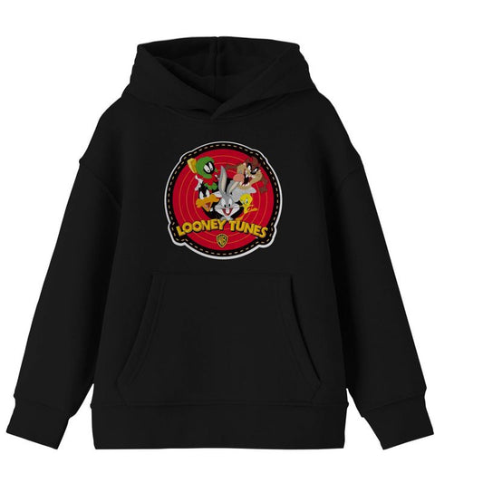Looney Tunes Badge Youth Boy's Black Hoodie