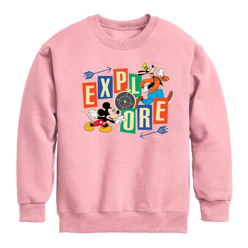 Boys' - Disney - Explore Graphic Long Sleeve Fleece Sweatshirt