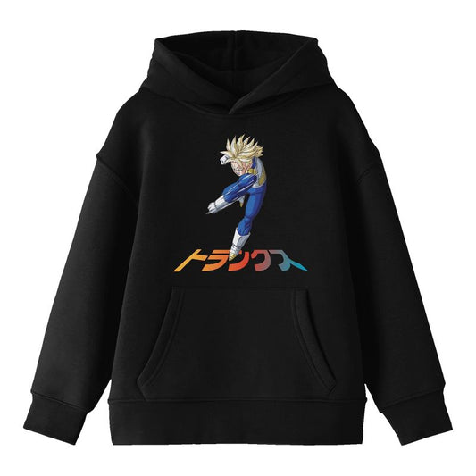 Dragon Ball Z Trunks Cell Saga Long Sleeve Youth Black Hooded Sweatshirt