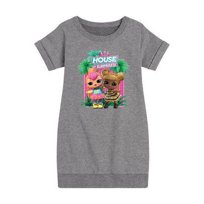 Girls' - Lol Surprise! - Lol Hos Palm Trees Graphic Short Sleeve Fleece Dress