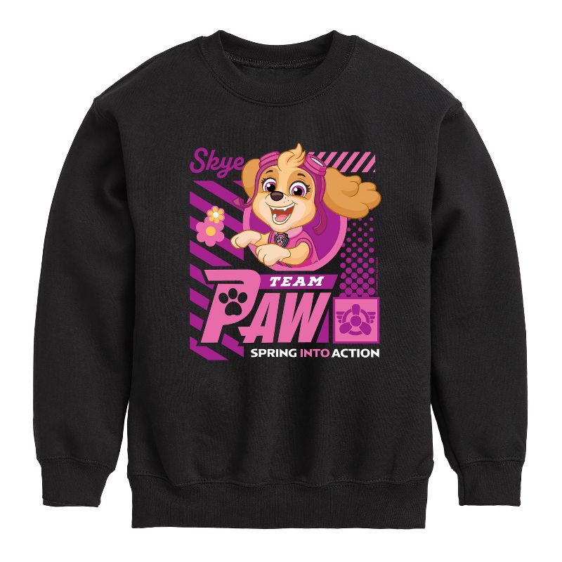 Boys' - Paw Patrol - Team Paw Skye Graphic Long Sleeve Fleece Sweatshirt