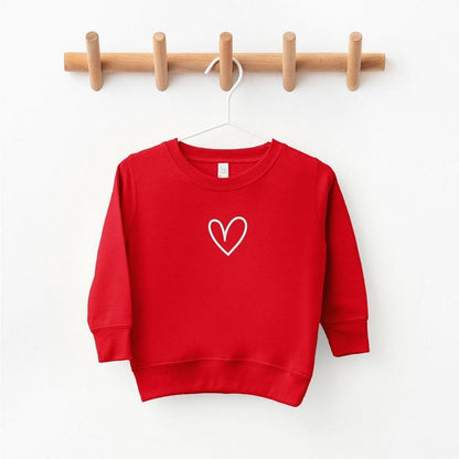 The Juniper Shop Embroidered Hand Drawn Heart Toddler Graphic Sweatshirt