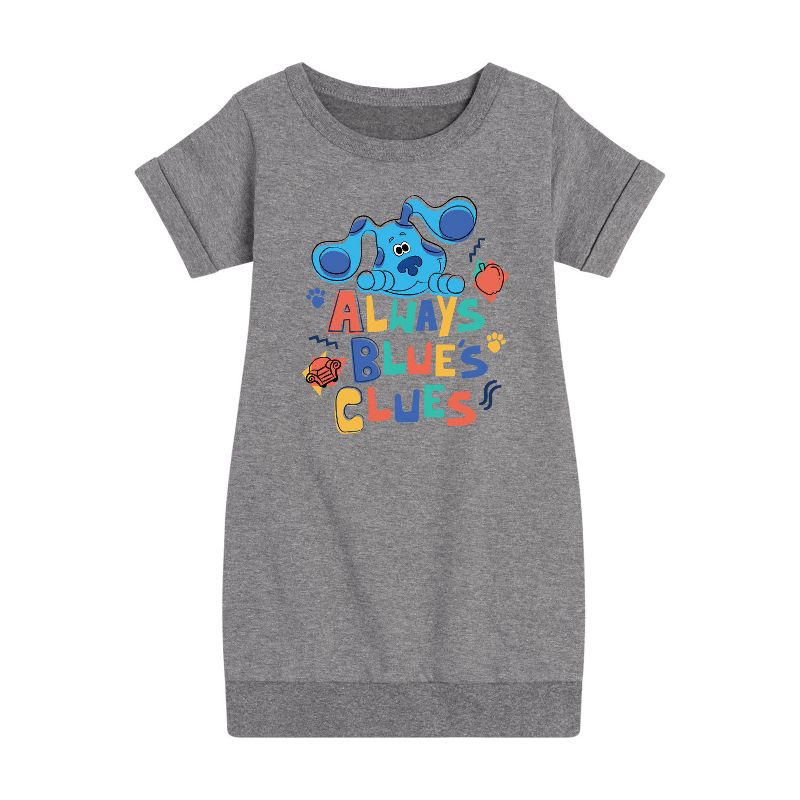 Girls' - Blue's Clues & You! - Always Blue's Clues Graphic Short Sleeve Fleece Dress