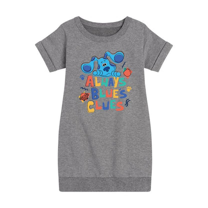 Girls' - Blue's Clues & You! - Always Blue's Clues Graphic Short Sleeve Fleece Dress