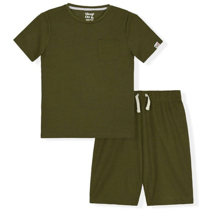 Sleep On It Boys 2-Piece Short-Sleeve Waffle Thermal Pajama Shorts Sleep Set