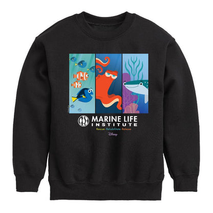 Boys' - Disney - Marine Life Institute Graphic Long Sleeve Fleece Sweatshirt