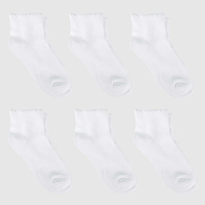 Girls' Casual Ankle Socks 6pk - Cat & Jack™ White