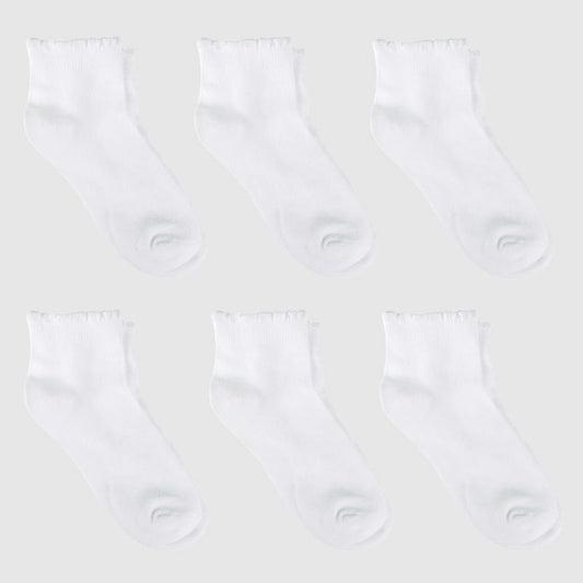 Girls' Casual Ankle Socks 6pk - Cat & Jack™ White