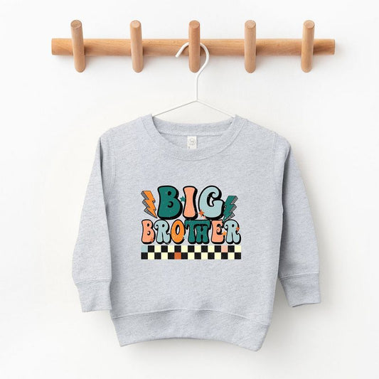 The Juniper Shop Big Brother Checkered Toddler Graphic Sweatshirt