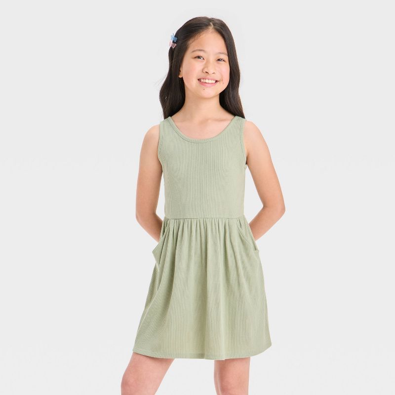 Girls' Rib Tank Dress - Cat & Jack™ Hot Pink