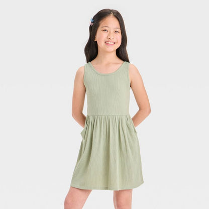 Girls' Rib Tank Dress - Cat & Jack™ Hot Pink