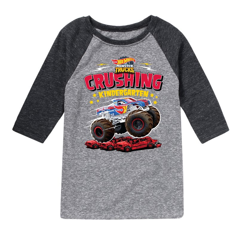 Boys' - Hot Wheels - Crushing Kindergarten Raglan Graphic T-Shirt