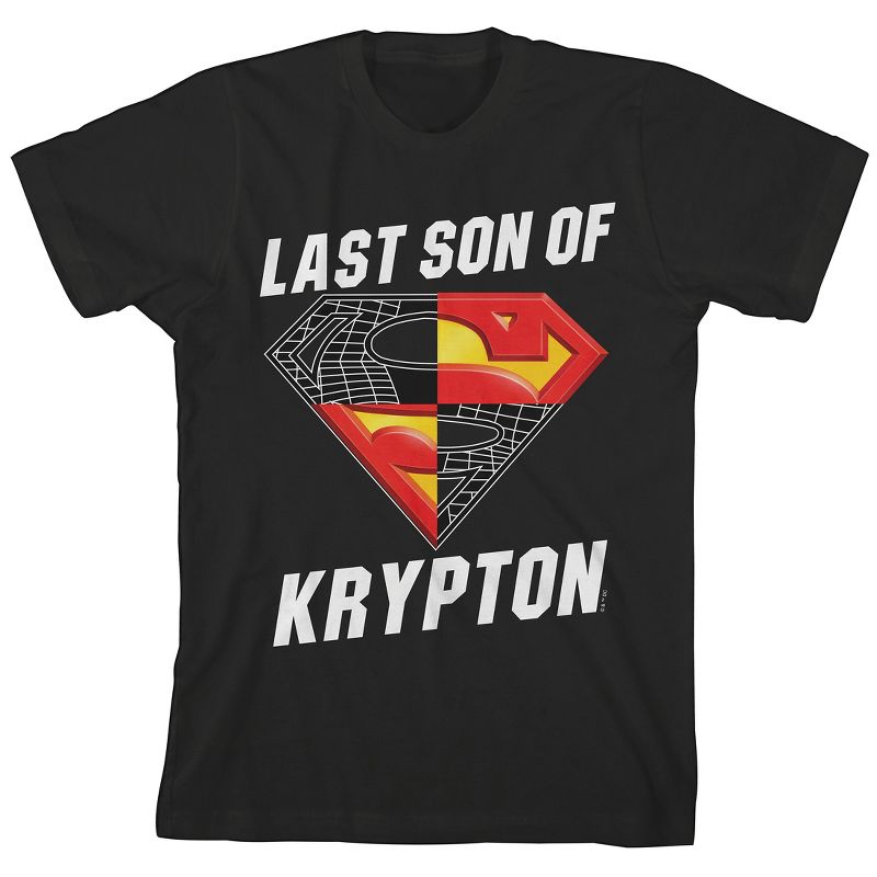 Superman Core Man of Steel Wireframe on Black Youth T-Shirt