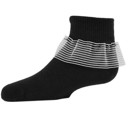 Memoi Girls' Far Out Cotton Blend Lace Ruffle Socks
