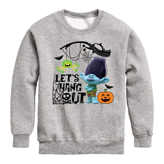 Boys' - Trolls - Lets Hang Out Branch Graphic Long Sleeve Fleece Sweatshirt