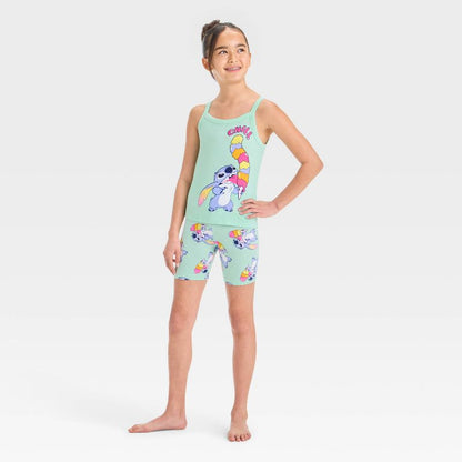 Girls' Stitch Tight Fit Tank Pajama Set - Green