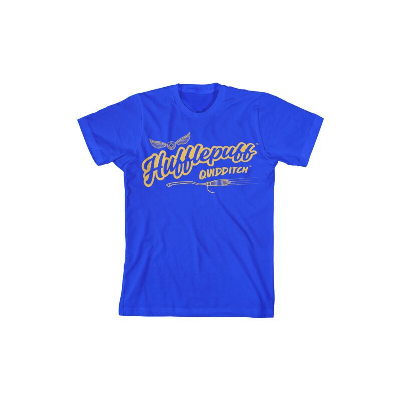 تي شيرت أزرق مطبوع عليه رسومات لفريق هافلباف كويدتش من بيوورلد هاري بوتر للشباب