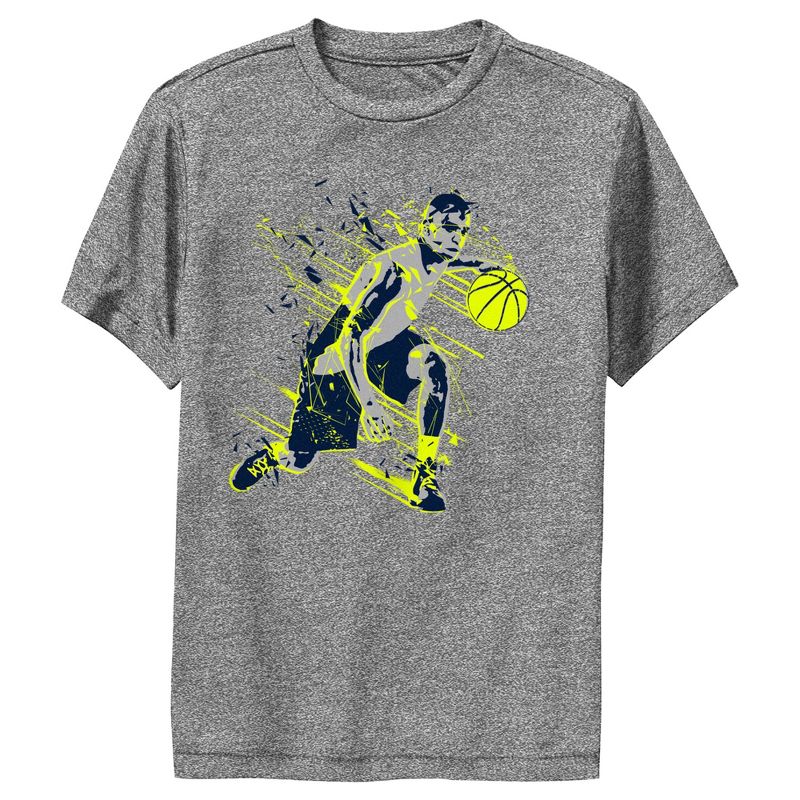 Boy's Lost Gods Abstract Basketball Player Performance Tee