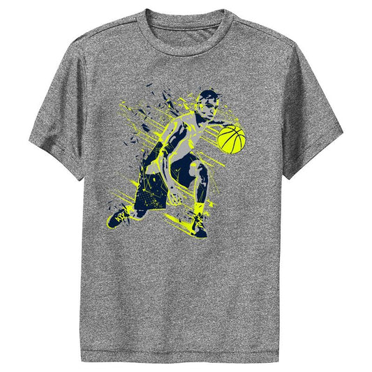 Boy's Lost Gods Abstract Basketball Player Performance Tee