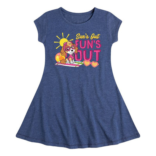 Girls' - Paw Patrol - Skye Suns Out Funs Out Fit & Flair Cap Sleeve Dress