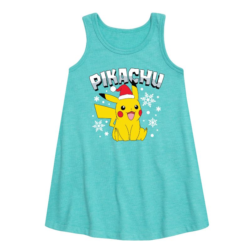 Girls' - Pokémon - Pikachu With Hat Graphic Sleeveless Aline Dress