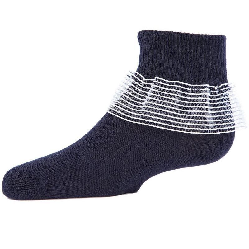 Memoi Girls' Far Out Cotton Blend Lace Ruffle Socks