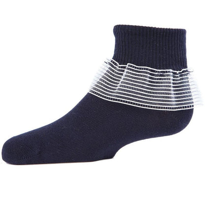 Memoi Girls' Far Out Cotton Blend Lace Ruffle Socks