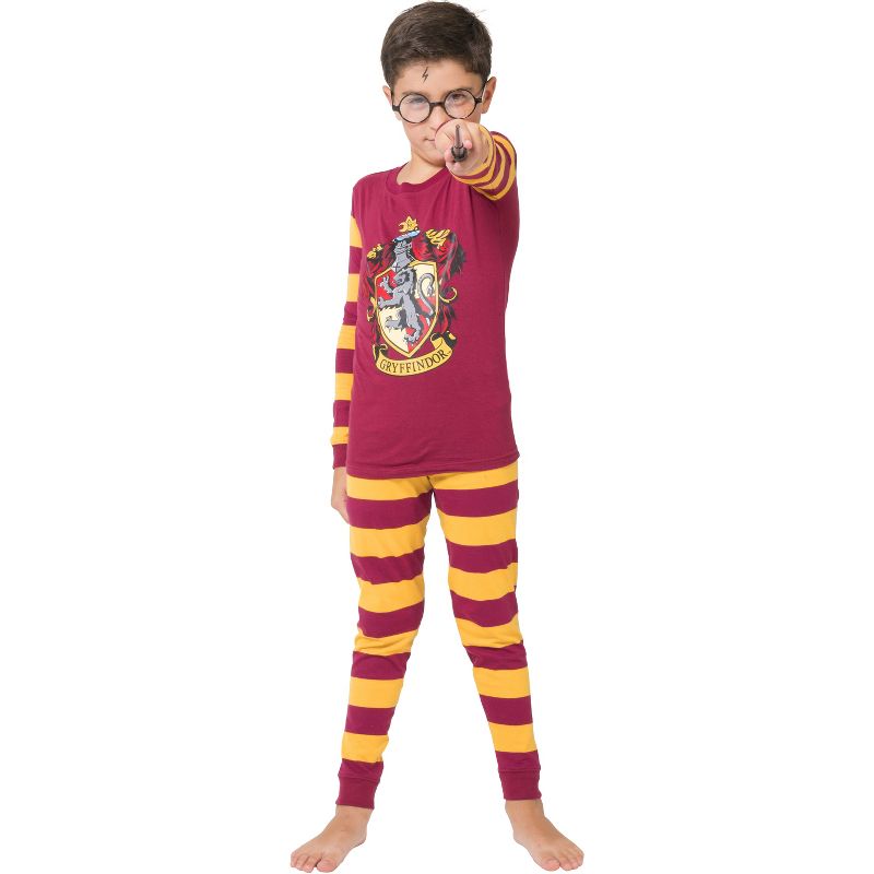 Harry Potter Kids Cotton Tight Fit Crest Pajamas All 4 Hogwarts Houses Available