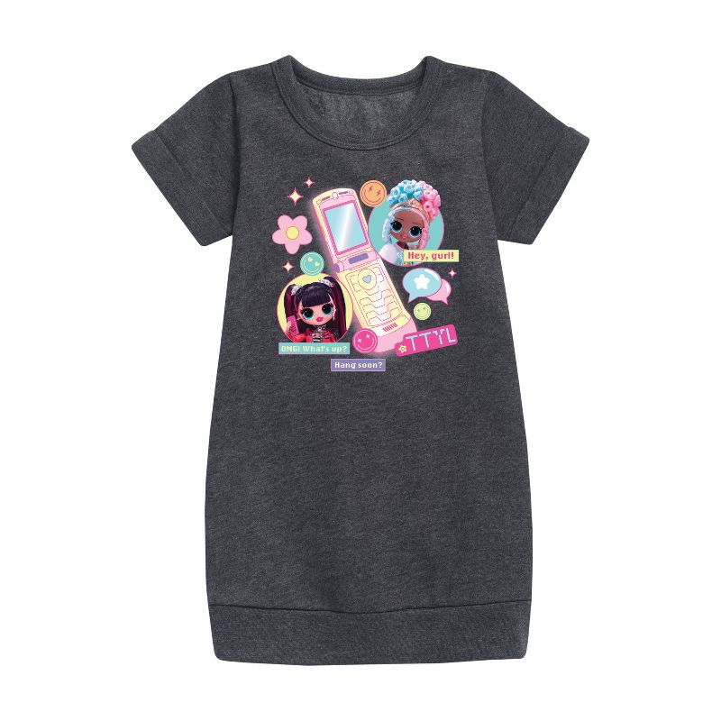 فستان صوف بأكمام قصيرة مطبوع عليه رسومات للبنات - مفاجأة LOL! - دردشة هاتفية