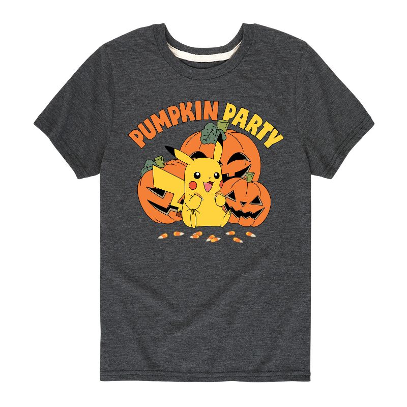 تي شيرت جرافيكي بأكمام قصيرة لحفلة هالوين اليقطين للأولاد - بوكيمون - بيكاتشو