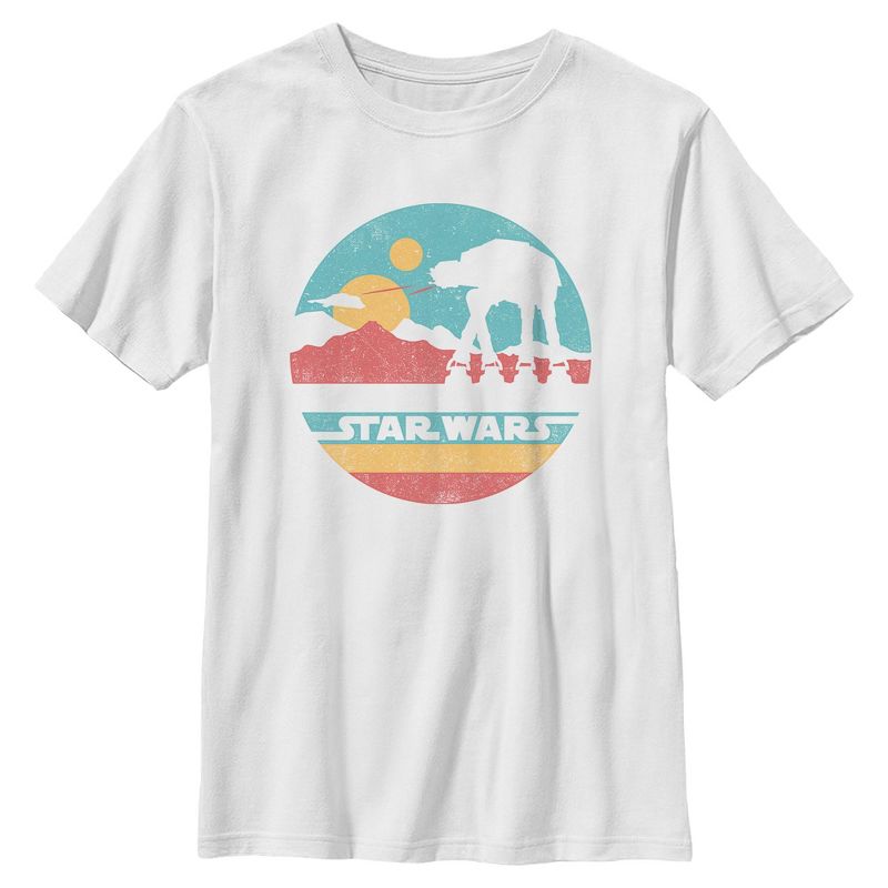 Boys Star Wars AT-AT Retro Circle T Shirt