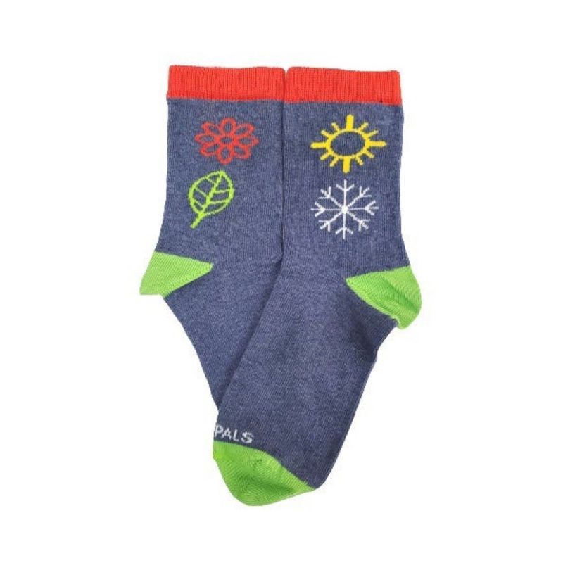 Winter Blossom Kids Socks - / Denim from the Sock Panda
