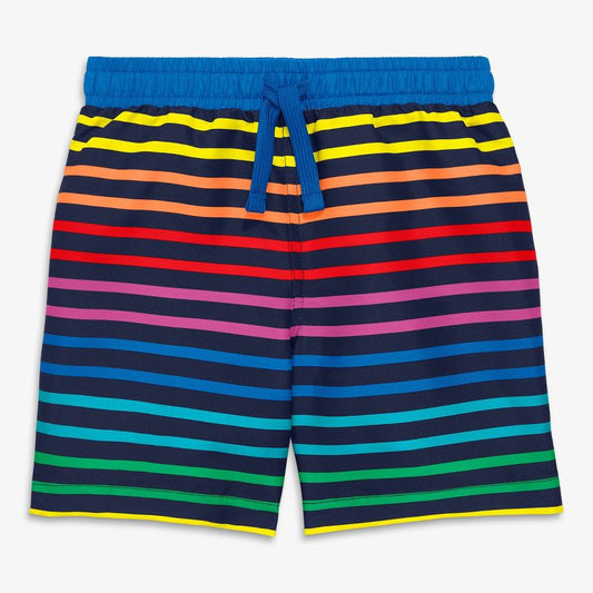 Primary Kids Swim Trunk in Rainbow Stripe