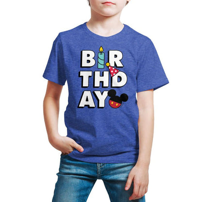 Boys' - Disney - Mickey Birthday Icons Short Sleeve Graphic T-Shirt