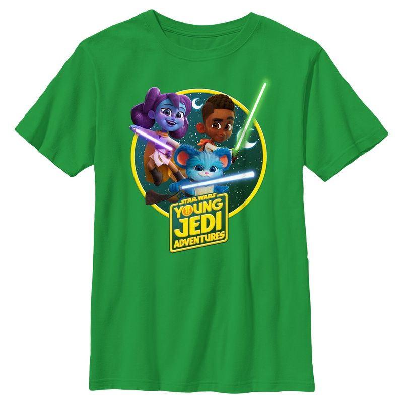 Boy's Star Wars: Young Jedi Adventures Lightsaber Group Logo T-Shirt