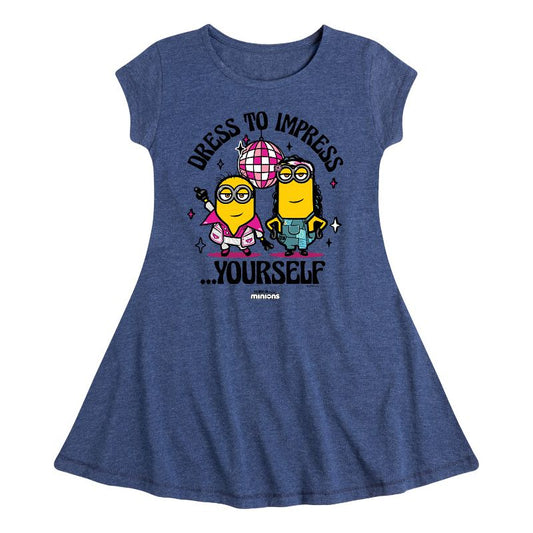 Girls' - Despicable Me Minions - Dress To Impress Yourself Fit & Flair Cap Sleeve Dress