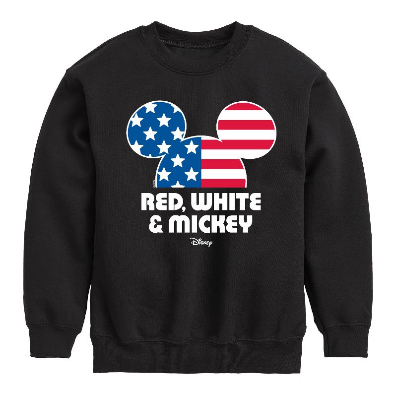 Boys' - Disney - Americana Graphic Long Sleeve Fleece Sweatshirt