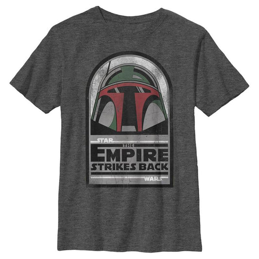 Boy's Star Wars: The Empire Strikes Back Boba Fett Helmet T-Shirt