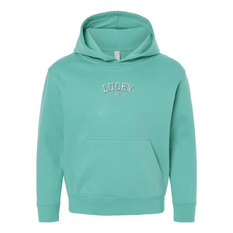 The Juniper Shop Embroidered Lucky Clover Youth Graphic Hoodie