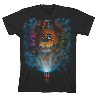 تي شيرت أسود للأولاد بشخصيات لعبة Five Nights at Freddy's Flashlight