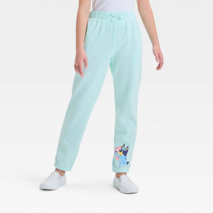 Girls' Bluey Dreamy Fleece Sweatpants - Aqua Blue